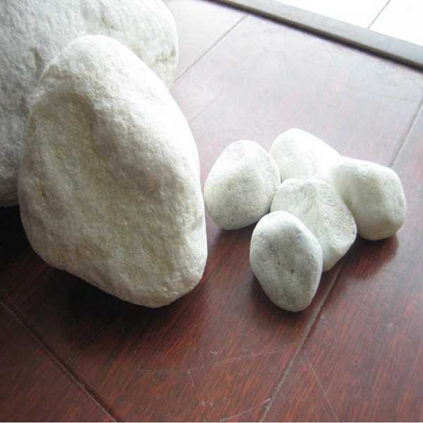 Tumbled white pebble stone
